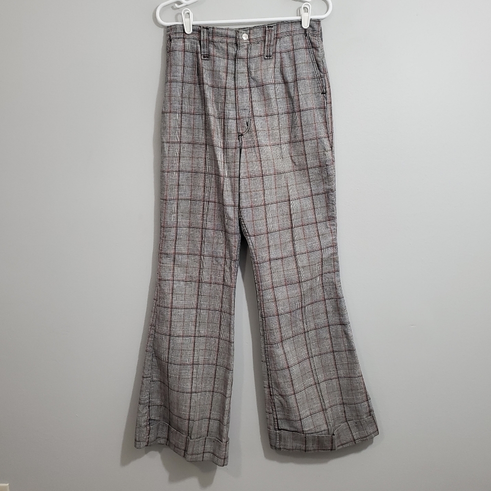 Vintage Wrangler Plaid Flare Cuff Pants